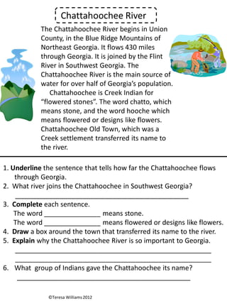 Georgia Rivers Worksheet Georgia rivers | PDF