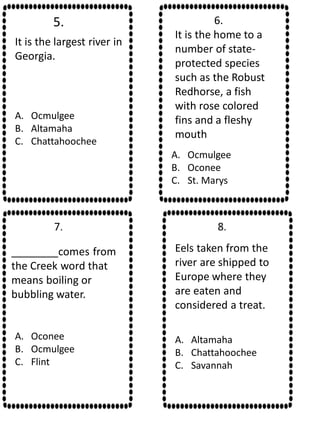Georgia Rivers Worksheet Georgia rivers | PDF