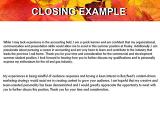 CLOSING EXAMPLECLOSING EXAMPLE
 