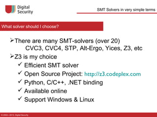 Georgy Nosenko - An introduction to the use SMT solvers for software ...