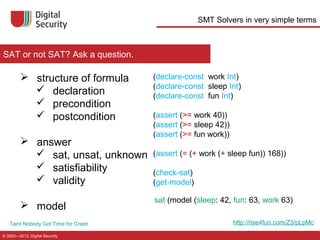 Georgy Nosenko - An introduction to the use SMT solvers for software ...