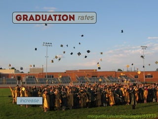 Graduation rates




increase


              morguefile.com/archive/display/69739
 