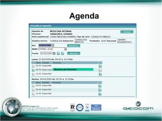 Agenda Nombre del Paciente 