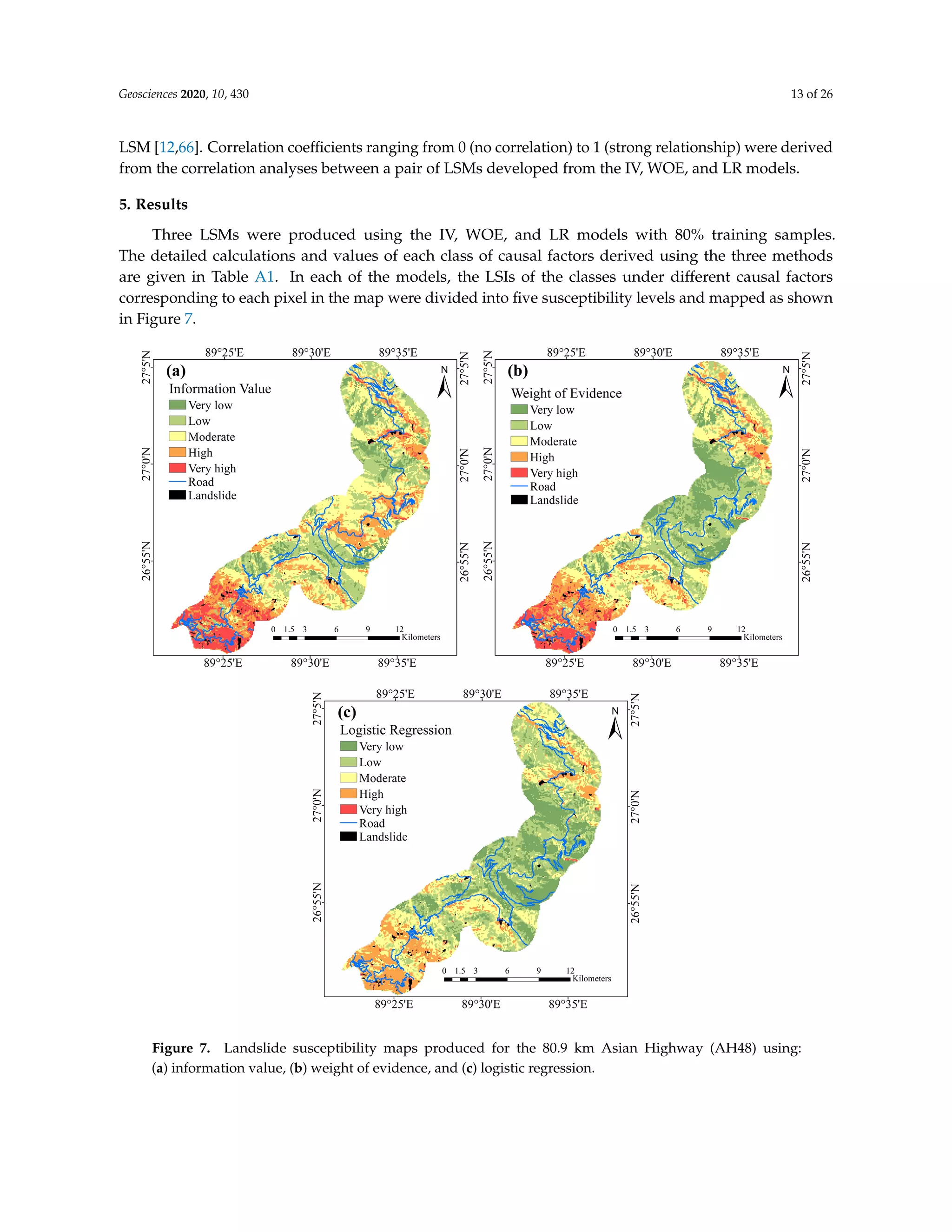 Landslide Susceptibility Mapping Using Statistical Methods along the ...