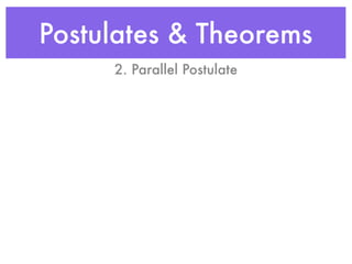 Postulates & Theorems
2. Parallel Postulate
 