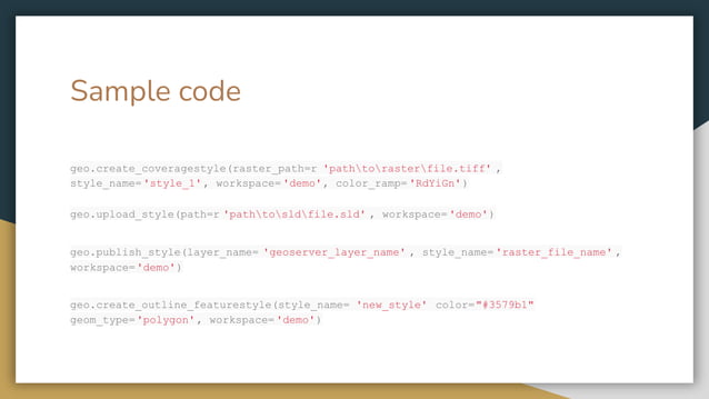 Geoserver rest: Python package for managing spatial data | PPT