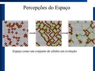 Percepções do Espaço Espaço como um conjunto de células em evolução 