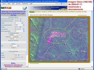 Imagem Cbers (166/106) de 2004-07-17, mostrando o desmatamento  