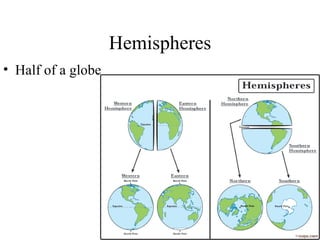 Hemispheres Half of a globe 