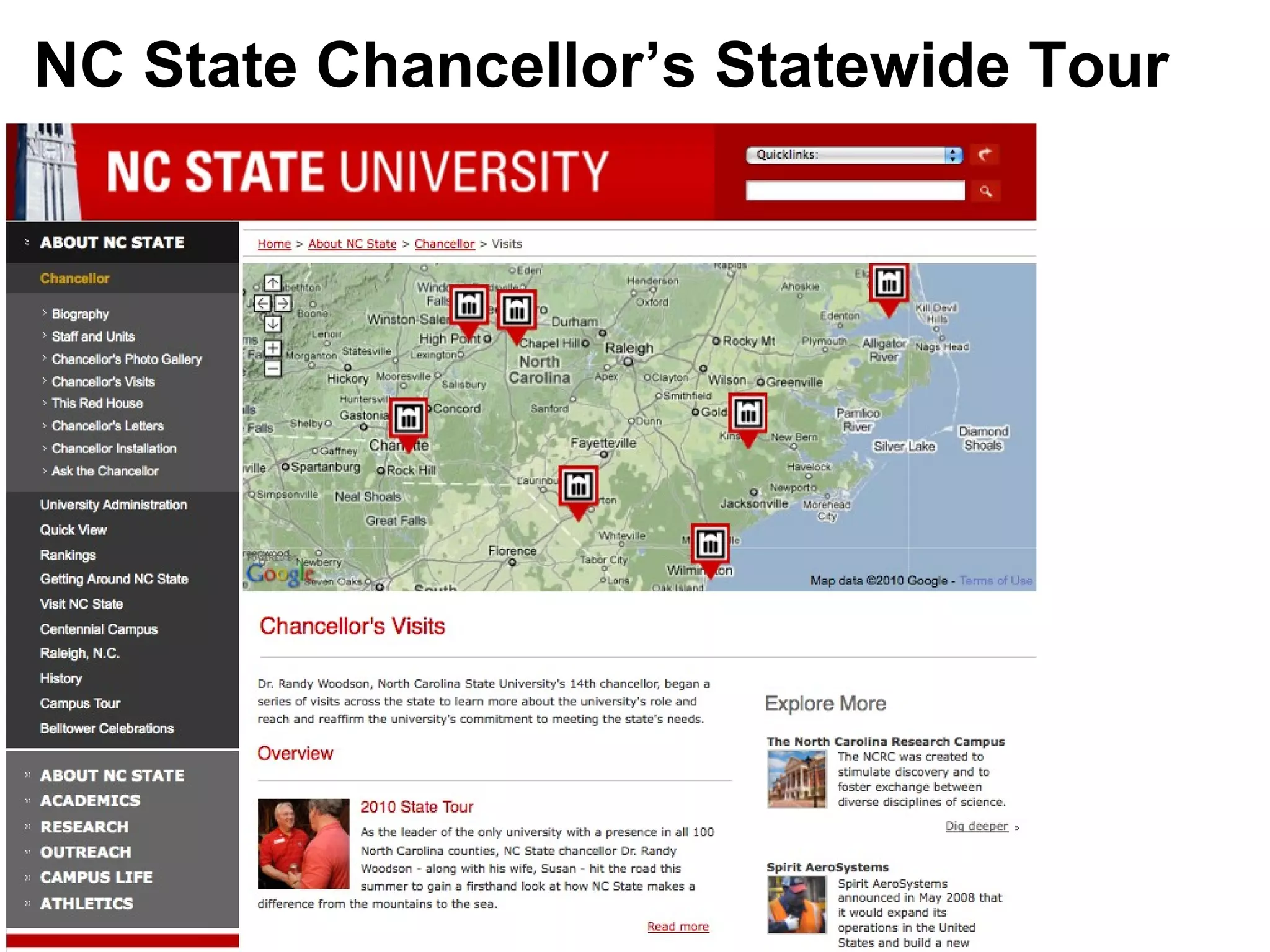 NC State Chancellor’s Statewide Tour
 