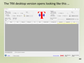 44
The TRX desktop version opens looking like this …
 