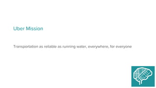 Transportation as reliable as running water, everywhere, for everyone
Uber Mission
 