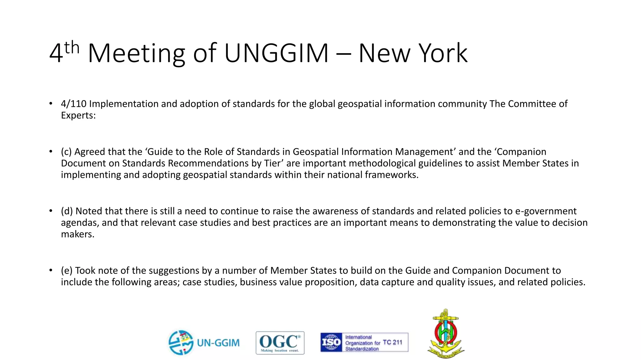 2017 Geospatial standards for the sustainable development goals | PPTX