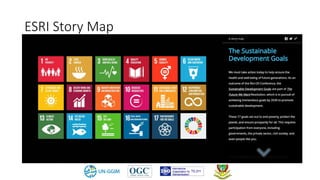 ESRI Story Map
• Use as example of pulling data together
 