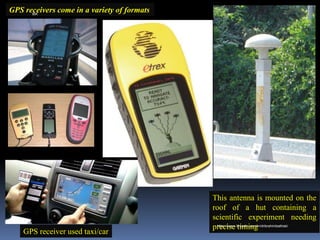 This antenna is mounted on the
roof of a hut containing a
scientific experiment needing
precise timing
GPS receivers come in a variety of formats
GPS receiver used taxi/car
IBK
https://www.linkedin.com/in/dribrahimbathisk/
 