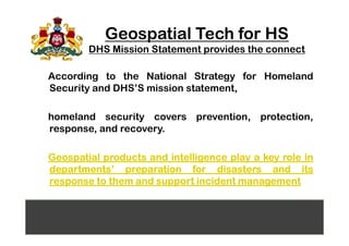 Geospatial Technology for Homeland Security | PDF