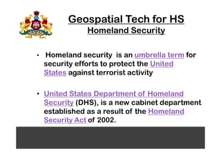 Geospatial Technology for Homeland Security | PDF