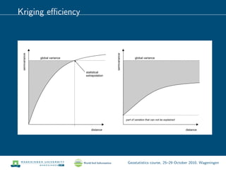 Kriging eﬃciency
Geostatistics course, 25–29 October 2010, Wageningen
 