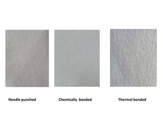 Needle punched Chemically bonded Thermal bonded
 
