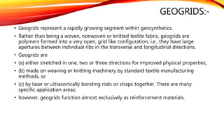 Geosynthetics and fibre textile