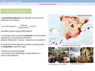 TEMA 5. La población española
   Fuentes demográficas        Movimientos de población   Crecimiento real y distribución   ...