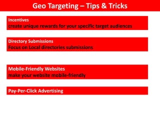 Geo targeting tips and tricks