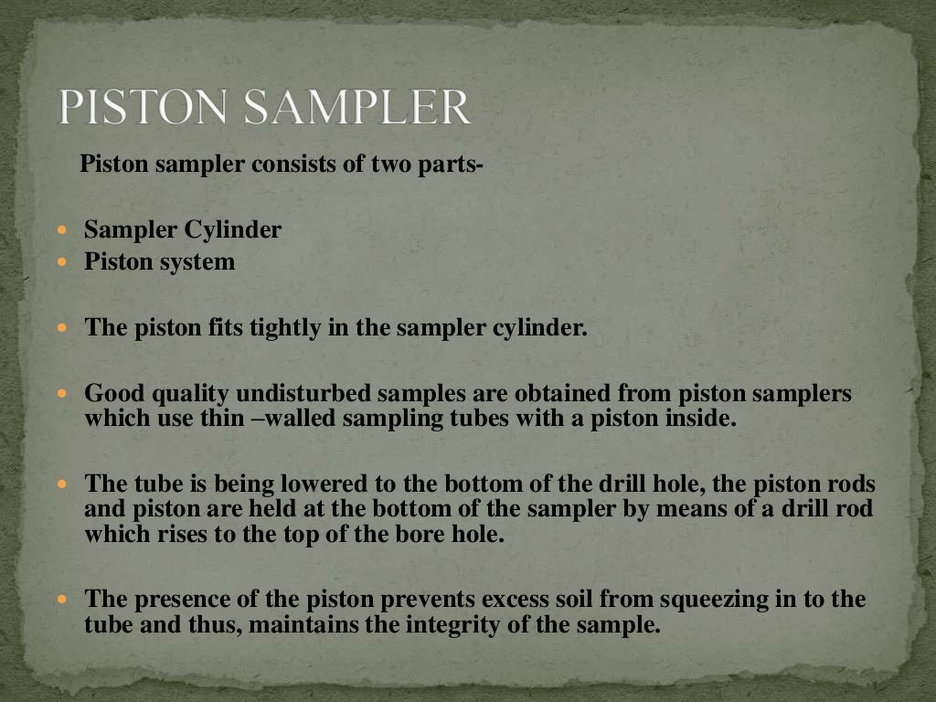 Types of samplers used in soil sampling