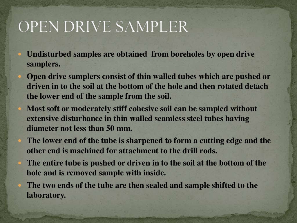 Types of samplers used in soil sampling