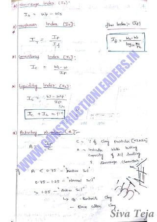 Geotechnical engineering gate short notes | PDF