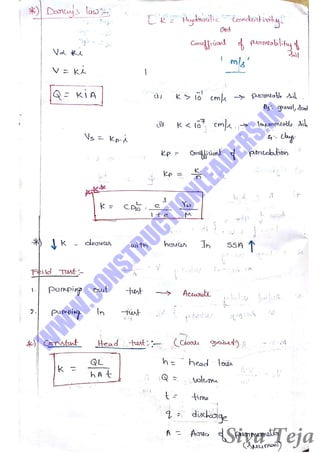 Geotechnical engineering gate short notes | PDF