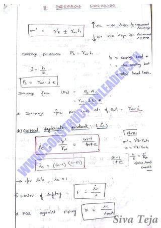 Geotechnical engineering gate short notes | PDF