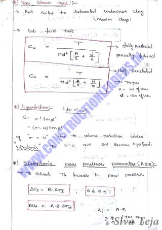 Geotechnical engineering gate short notes | PDF