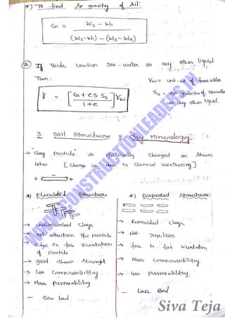 Geotechnical engineering gate short notes | PDF