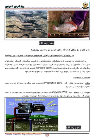 &4% !)&4% !)&4% !)&4% !)+D !+D !+D !+D !
HOW ELECTRICITY IS GENERATED BY USING GEOTHERMAL ENERGY?
e*( ( + % < *$ A)G($ ? < - **-$O3"1 ) - - 6
C ?( - * (. - + 1 n9(P8?(-+ ?*-",8 ?( < - * *-@- 6
e* " * $1 "* )(- 6 +, - *'Injection Well5)*<- 6 - * "*"*
)?q "1 / )b(-- +1 n)* < )?q@
F(- e*-"F(- e*-"F(- e*-"F(- e*-"0000
< (< (< (< (0000'? < - * e*[<- 6[Production Well5e*<F( - (. - +1 n
9(- ( $9 ) * "*F( - *@
<<<<0000'e*+;-[-[Injection Well5e*<) - +, - *(.F("*
)*<- 6 - *)*b(- - +1 n $ , )?q "1 / )@
?(- .'815
?(- .'915
<- 6
? - * e*
+;- "
$1 "* e*"*
!%[
$O3
*-
(?(-"6$ - 6
- ? < - *2( *-",
 