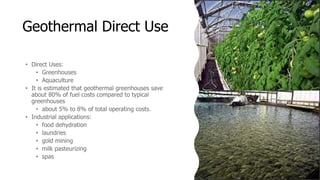 Geothermal Direct Use
 