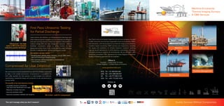 ‘You can’t manage what you don’t measure’
Maritime & Industrial
Thermal Imaging Surveys
& CBM Services
Quality Services Without Compromise
www.geothermltd.com
AUS. 	Tel: +61-404-625-942
UAE.	 Tel: +971-508-929-937
UK. 	 Tel: +44-777-906-5135
USA. 	Tel: +001-772-607-4102
Offices in
Australia • United Arab Emirates
United Kingdom • United States of America
Geo Therm Ltd is a UK based inspection and services company, founded
in 2002. Since this time we have supported numerous companies, SME’s
and individuals, with the provision of our thermal imaging and ultrasonic
condition based monitoring (CBM) services and inspections, including
the supply and installation of infrared inspection windows. Locating
heat and sound deficiencies in LV/HV electrical, mechanical, pneumatic
and hatch enclosure systems all non-invasively. We are ISO 9001, Safe
Contractor accredited, FPAL registered and Lloyds Register & American
Bureau of Shipping approved service suppliers.
Follow us
First Pass Ultrasonic Testing
for Partial Discharge
‘Ultrasound – the high
noise in MV & HV systems
indication partial discharge’
Used onshore and offshore, our first pass partial discharge tests
help to keep production operations up and running by providing the
best early warning indicator of electrical insulation deterioration in
medium voltage (MV) and high voltage (HV) networks. Utilising
handheld, non-invasive probes to safely monitor for high
frequencies above those of the human hearing range, indicative
of voids in cable insulation, surface tracking and corona.
Our systems can also detect:
• Escaping gases, passing valves, cavitation, vacuum leaks, steam
trap mal-functioning in industrial piping
• Poor lubrication and bearing issues in mechanical and
reciprocating machinery.
Compressed Air Leak Detection
We use the latest ultrasonic equipment to pin-point the smallest compressed
air leaks, in the nosiest environment. Compressed air is considered the
forth utility, typically this vital resource is undermanaged and inefficient,
representing a substantial energy cost component to any manufacturing or
process facility.
The benefits of air leak detection include:
• Immediate reduction of electricity
costs upon leak identification and repair
• Reduction in Carbon foot print
• Improves workplace safety
• Improves compressor reliability and longevity.
‘Air is free - until it’s compressed’
Facilities Management
OffshoreMaritime
Renewables
Est. 2002
Est. 2002
 