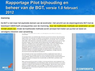 Rapportage Pilot bijhouding en
beheer van de BGT, versie 1.0 februari
2012
 