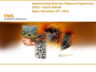 Implementing New Due Diligence Programmes
OECD – ICGLR FORUM
Kigali, November 15th, 2013

1

 