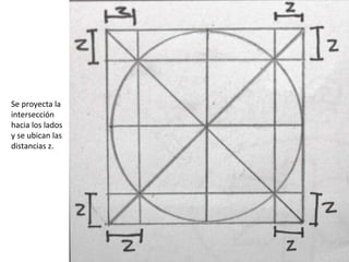 Se proyecta la
intersección
hacia los lados
y se ubican las
distancias z.

 