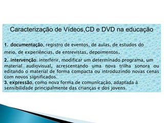 Vídeo como ILUSTRAÇÃO-Vídeo ESPELHOCD e DVD na educaçãoRendimento dos alunos na sala de aulaPossibilidade de trabalhar com as mídiasA importância da tecnologia na educaçãoConclusão Referência