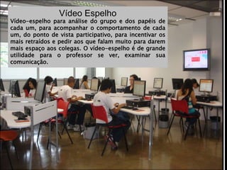 Propostas de utilização de vídeos na aulaVídeo como SENSIBILIZAÇÃOPara introduzir um novo assunto, para despertar a curiosidade, a motivação para novos temas. Vídeo como ILUSTRAÇÃOUm vídeo traz para a sala de aula realidades distantes dos alunos, como por exemplo a Amazônia ou a África. A vida se aproxima da escola através do vídeo.