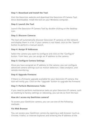 Geovision Ip Camera Tool. | PDF