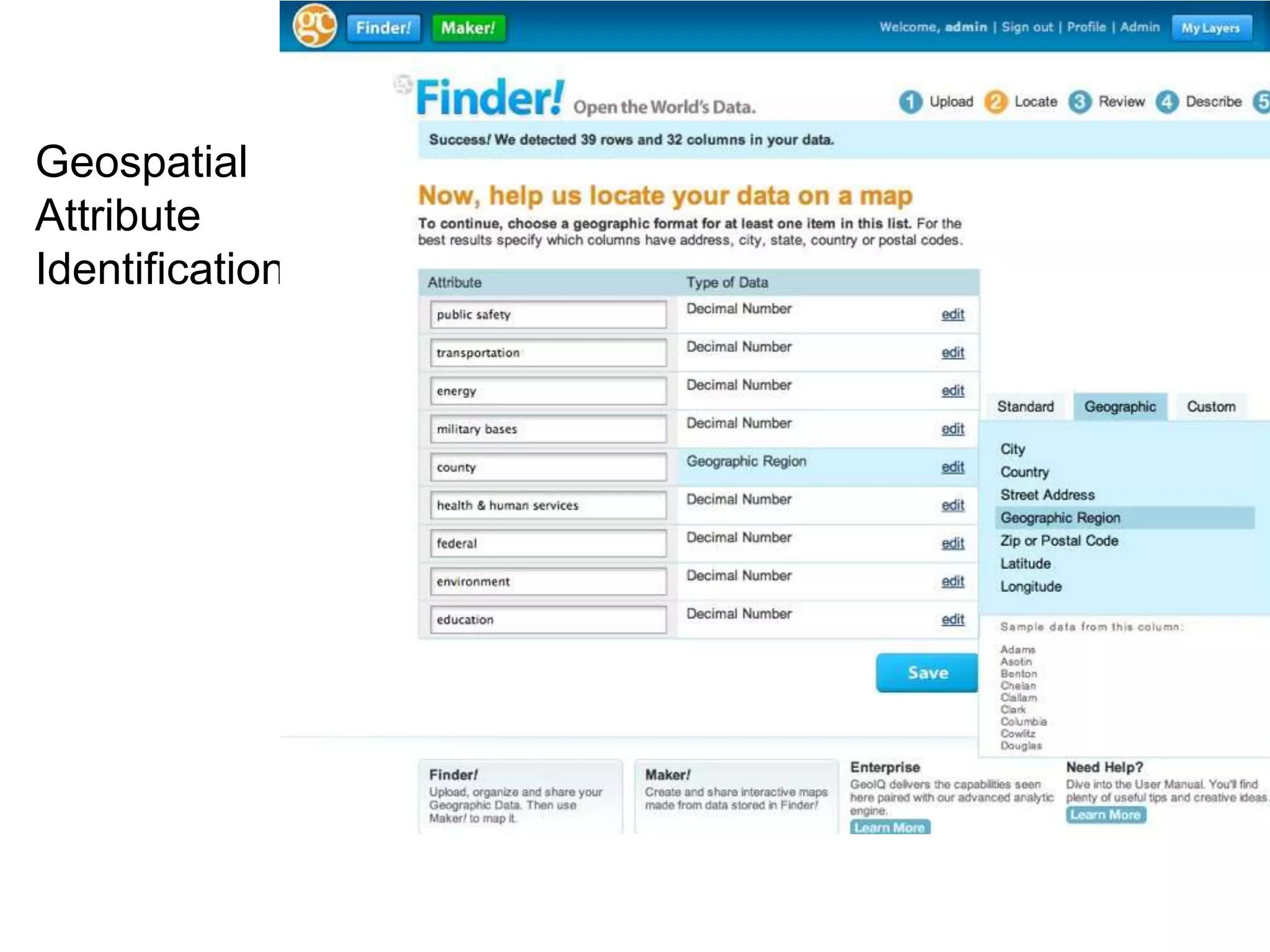 Geospatial Attribute Identification