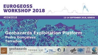 Geohazards Exploitation Platform
Pedro Gonçalves
Terradue
 