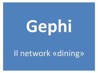 Gephi
Il network «dining»
 