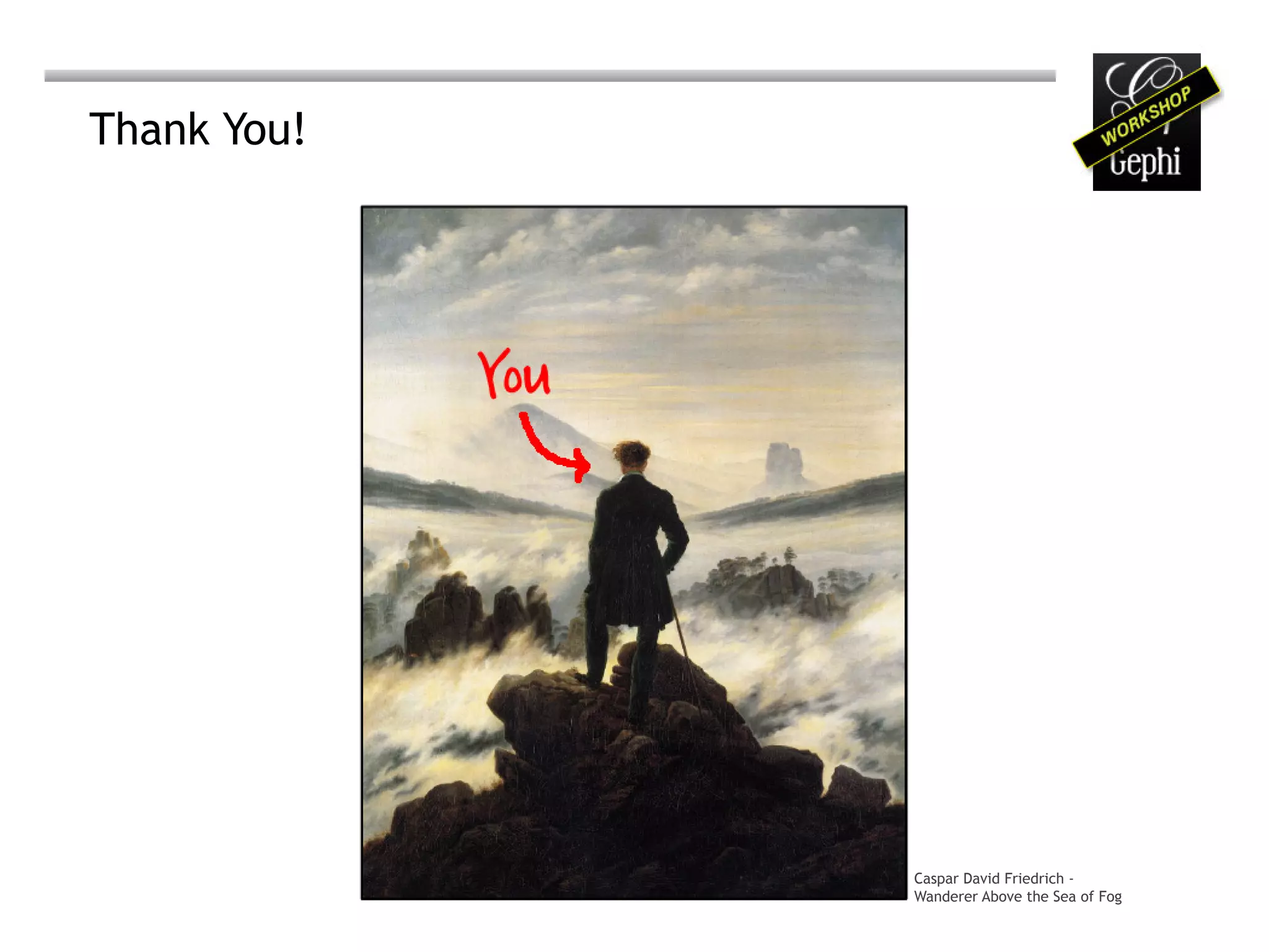 Thank You!




             Caspar David Friedrich -
             Wanderer Above the Sea of Fog
 