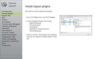 Tutorial
        Layouts          Install layout plugins
* Introduction           We need to install additional plugins.
*...