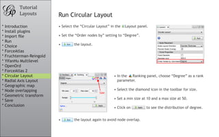 Tutorial
        Layouts          Run Circular Layout
* Introduction           • Select the “Circular Layout” in the   Lay...