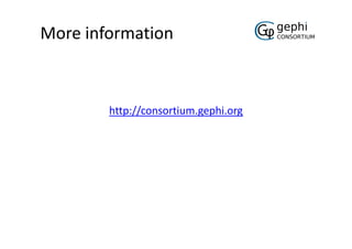 More information



        http://consortium.gephi.org
 