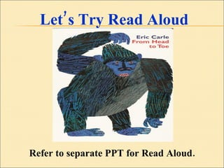 Let’s Try Read Aloud Refer to separate PPT for Read Aloud. 